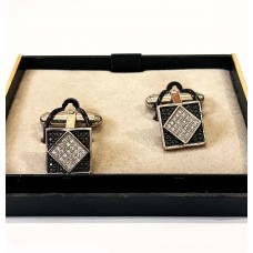 Μανικετόκουμπα Ατσάλινα Τετράγωνα Μαύρα Γυαλιστερά STC11 